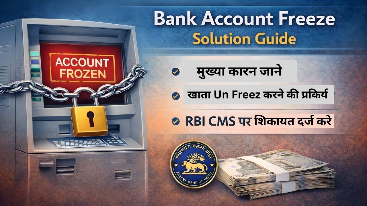 bank account freeze solution and complaint process in hindi