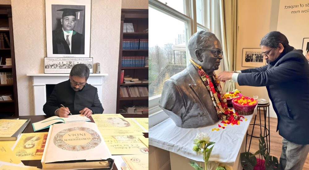 गणतंत्र दिवस पर दावोस दौरे के दौरान लंदन में बाबा साहेब डॉ. भीमराव अंबेडकर को श्रद्धांजलि देते मुख्यमंत्री हेमन्त सोरेन