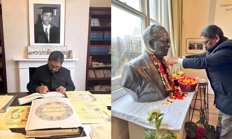 गणतंत्र दिवस पर दावोस दौरे के दौरान लंदन में बाबा साहेब डॉ. भीमराव अंबेडकर को श्रद्धांजलि देते मुख्यमंत्री हेमन्त सोरेन