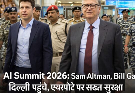 Delhi IGI Airport Terminal 3 interior during India AI Impact Summit 2026 with international arrivals