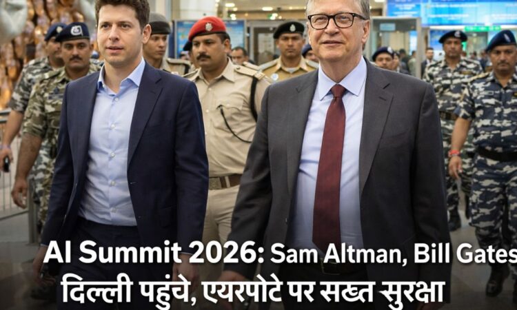 Delhi IGI Airport Terminal 3 interior during India AI Impact Summit 2026 with international arrivals