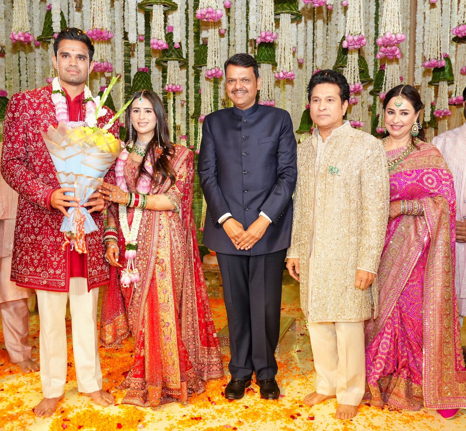 Arjun Tendulkar wedding ceremony in Mumbai with father Sachin Tendulkar attending the grand celebration