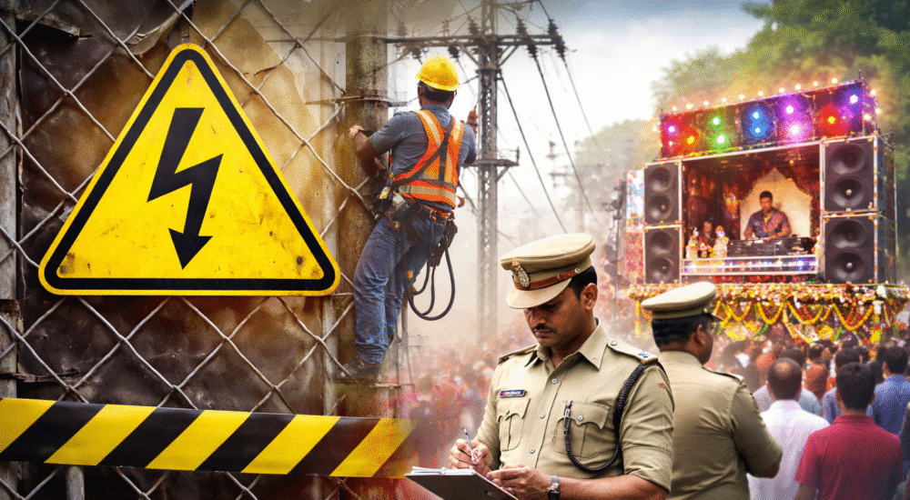 झारखंड बिजली वितरण निगम द्वारा जारी सार्वजनिक सूचना, जिसमें त्योहारों और शोभायात्राओं के दौरान बिजली सुरक्षा के लिए SOP और दिशा-निर्देश दिए गए हैं।