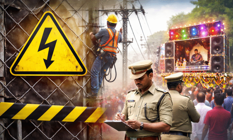 झारखंड बिजली वितरण निगम द्वारा जारी सार्वजनिक सूचना, जिसमें त्योहारों और शोभायात्राओं के दौरान बिजली सुरक्षा के लिए SOP और दिशा-निर्देश दिए गए हैं।