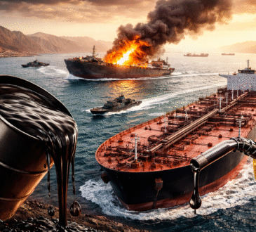 होर्मुज जलडमरूमध्य में तेल टैंकर और युद्ध तनाव के बीच बढ़ती कच्चे तेल की कीमत को दर्शाती तस्वीर