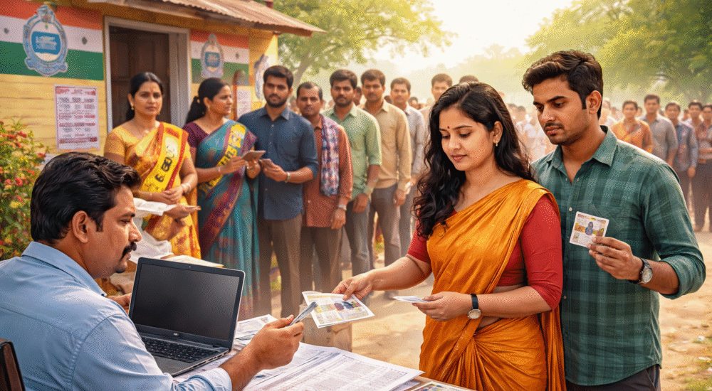 झारखंड में मतदाता गहन पुनरीक्षण 2026 की घोषणा, 2003 वोटर लिस्ट के आधार पर चुनाव आयोग द्वारा डोर-टू-डोर सत्यापन प्रक्रिया शुरू होने की जानकारी।