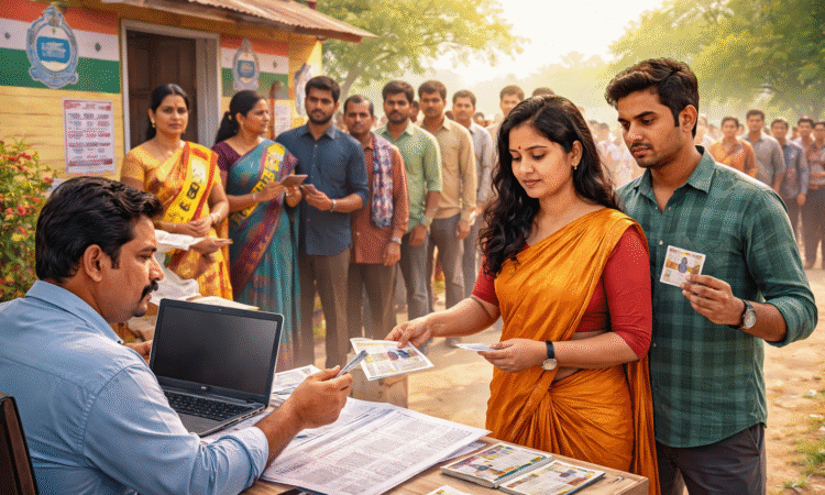 झारखंड में मतदाता गहन पुनरीक्षण 2026 की घोषणा, 2003 वोटर लिस्ट के आधार पर चुनाव आयोग द्वारा डोर-टू-डोर सत्यापन प्रक्रिया शुरू होने की जानकारी।