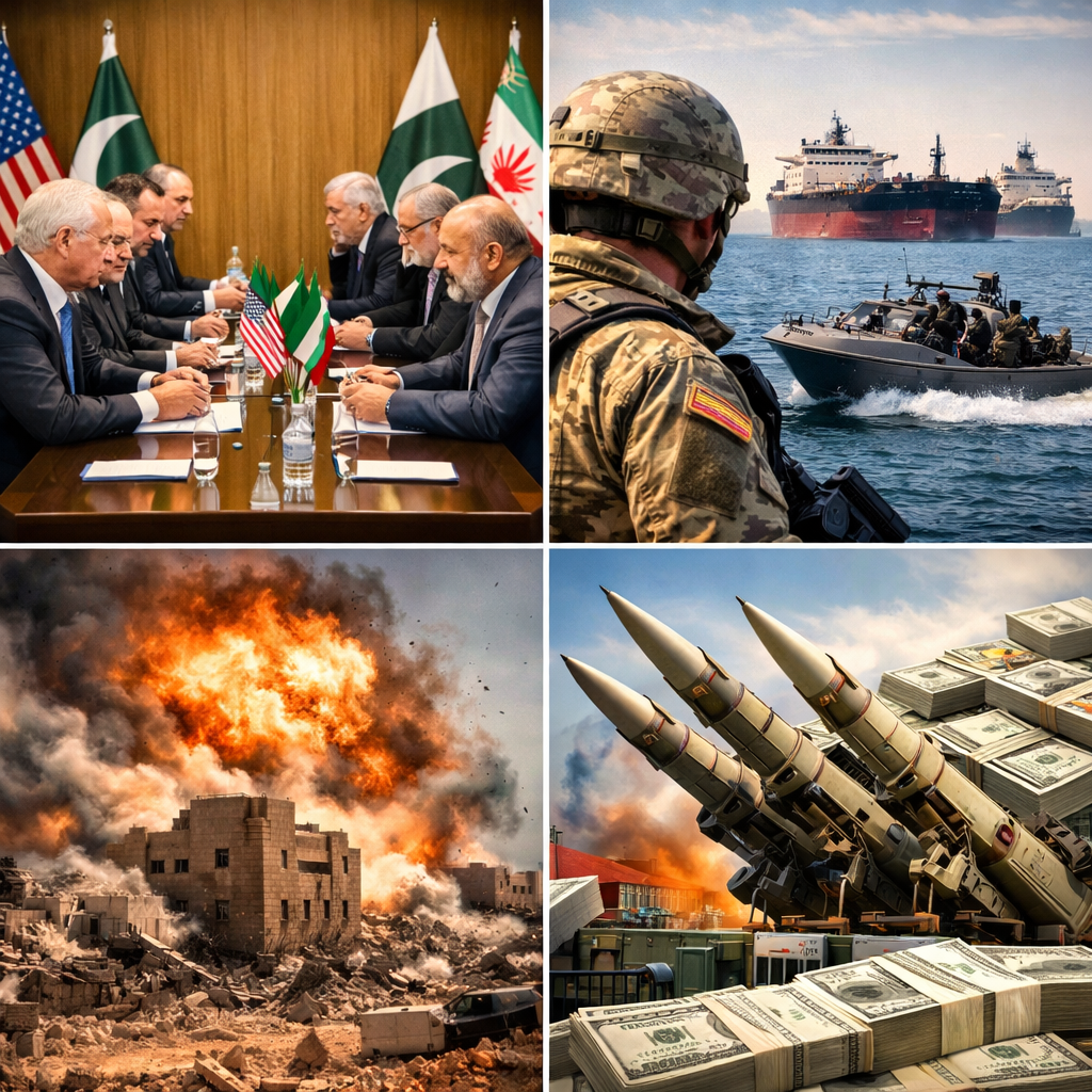 US Iran peace talks in Pakistan 2026, military tension, missile system, Strait of Hormuz conflict, global crisis image