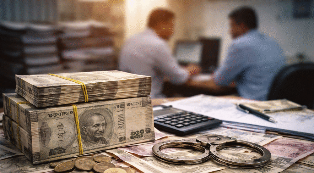 वित्तीय अनियमितता को दर्शाती तस्वीर