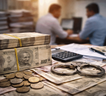 वित्तीय अनियमितता को दर्शाती तस्वीर