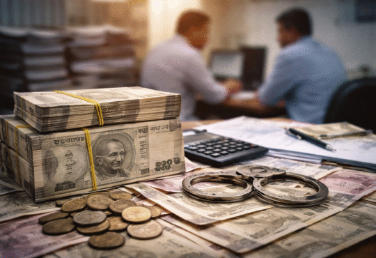 वित्तीय अनियमितता को दर्शाती तस्वीर