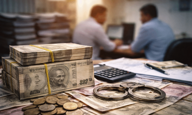 वित्तीय अनियमितता को दर्शाती तस्वीर