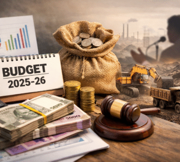 झारखंड बजट 2025-26 से जुड़ी प्रतीकात्मक तस्वीर, जिसमें वित्तीय दस्तावेज, कैलकुलेटर और सरकारी खर्च को दर्शाया गया है