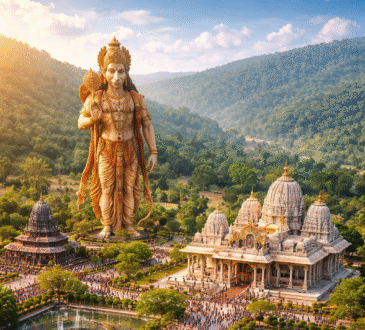 चतरा झारखंड में बन रहा भव्य संकटमोचन धाम, विशाल हनुमान प्रतिमा