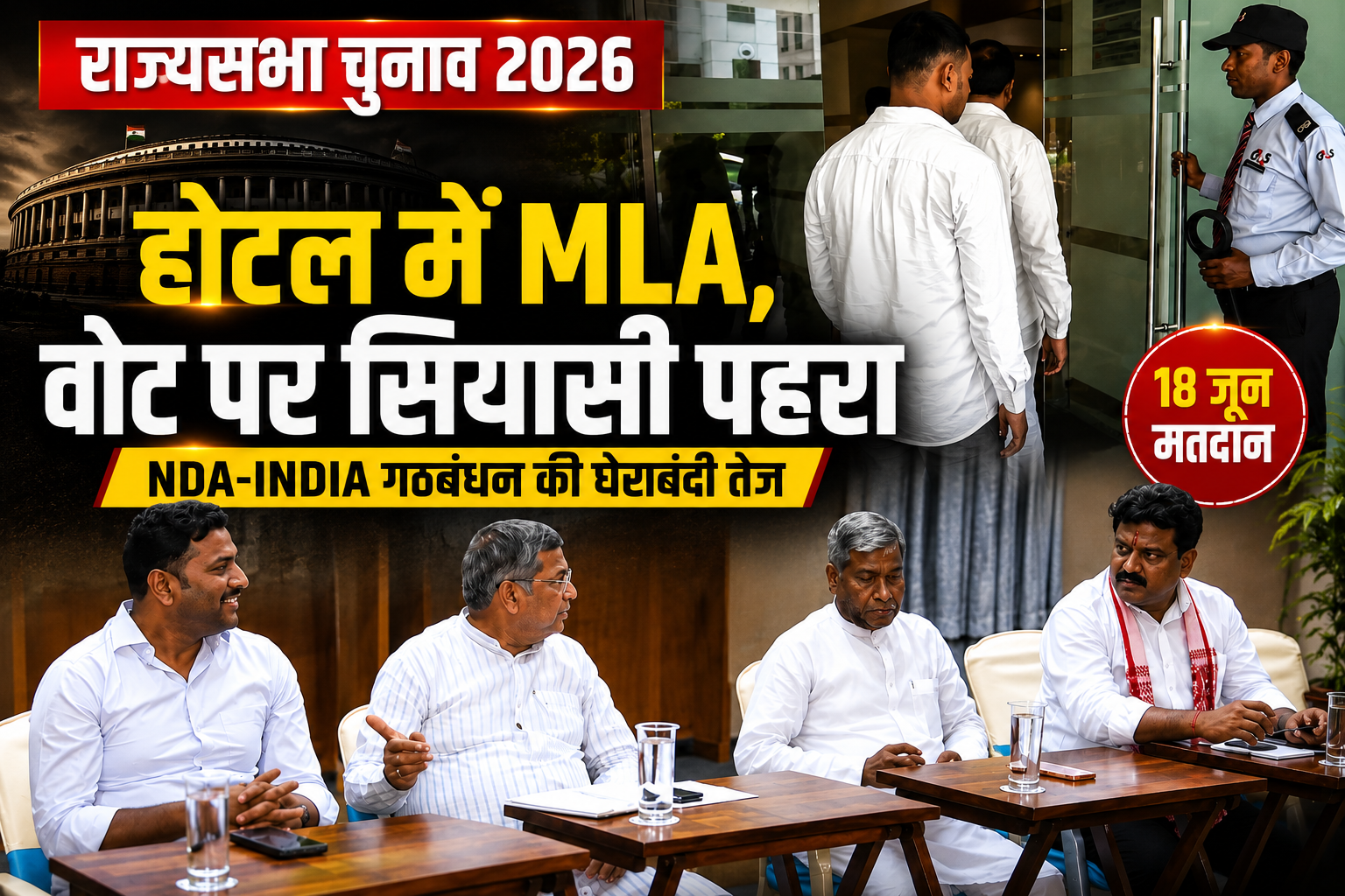 रांची में राज्यसभा चुनाव से पहले होटल में ठहरे विधायक और राजनीतिक बैठक
