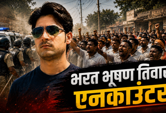 भरत भूषण तिवारी एनकाउंटर मामले पर विरोध प्रदर्शन और पुलिस कार्रवाई को दर्शाता सांकेतिक चित्र।