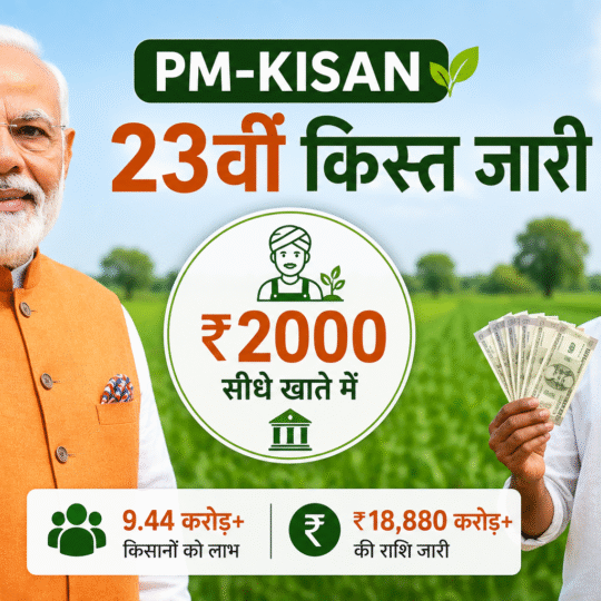 पीएम किसान सम्मान निधि योजना की 23वीं किस्त जारी होने पर प्रधानमंत्री मोदी और किसान का सांकेतिक चित्र।