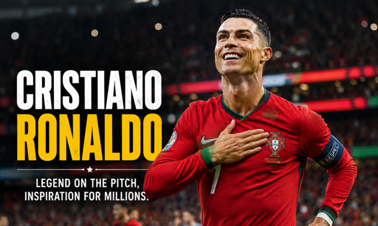 Cristiano Ronaldo celebrating after scoring against Uzbekistan in FIFA World Cup 2026