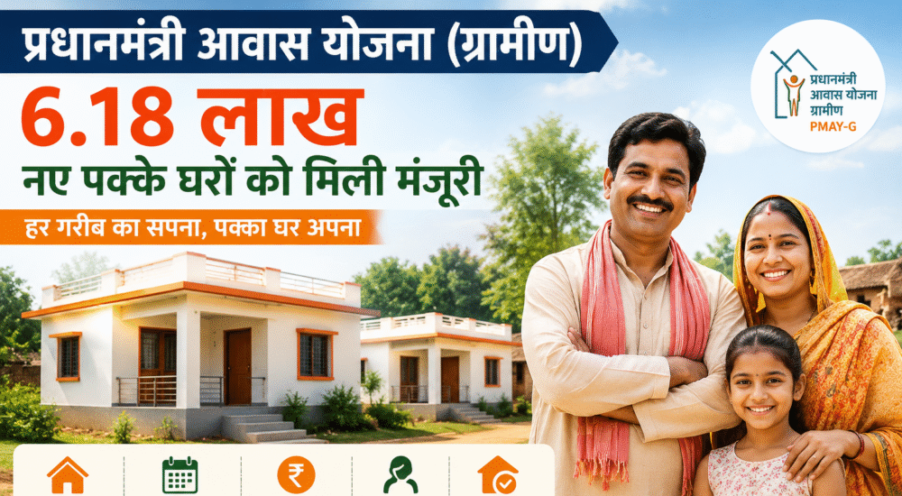 उत्तर प्रदेश के लिए प्रधानमंत्री आवास योजना ग्रामीण के तहत 6.18 लाख नए पक्के घरों की मंजूरी
