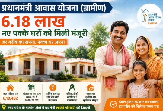 उत्तर प्रदेश के लिए प्रधानमंत्री आवास योजना ग्रामीण के तहत 6.18 लाख नए पक्के घरों की मंजूरी
