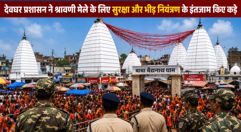श्रावणी मेला 2026 के लिए बाबा बैद्यनाथ धाम देवघर में सुरक्षा और भीड़ नियंत्रण के इंतजाम