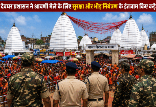 श्रावणी मेला 2026 के लिए बाबा बैद्यनाथ धाम देवघर में सुरक्षा और भीड़ नियंत्रण के इंतजाम