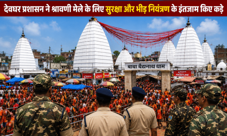 श्रावणी मेला 2026 के लिए बाबा बैद्यनाथ धाम देवघर में सुरक्षा और भीड़ नियंत्रण के इंतजाम