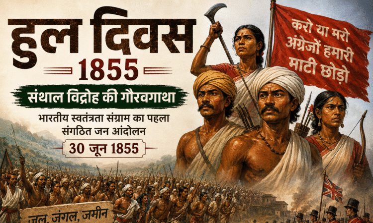 हुल दिवस 1855: सिद्धो-कान्हू के नेतृत्व में संथाल विद्रोह का ऐतिहासिक दृश्य
