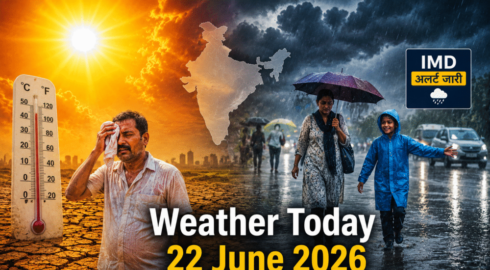 रत में 22 जून 2026 का मौसम अपडेट, कहीं लू तो कहीं भारी बारिश का अलर्ट