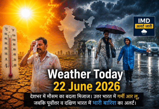 रत में 22 जून 2026 का मौसम अपडेट, कहीं लू तो कहीं भारी बारिश का अलर्ट