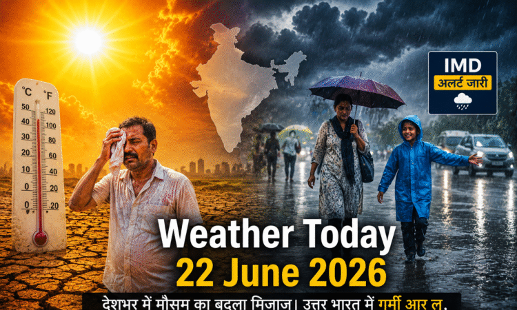 रत में 22 जून 2026 का मौसम अपडेट, कहीं लू तो कहीं भारी बारिश का अलर्ट