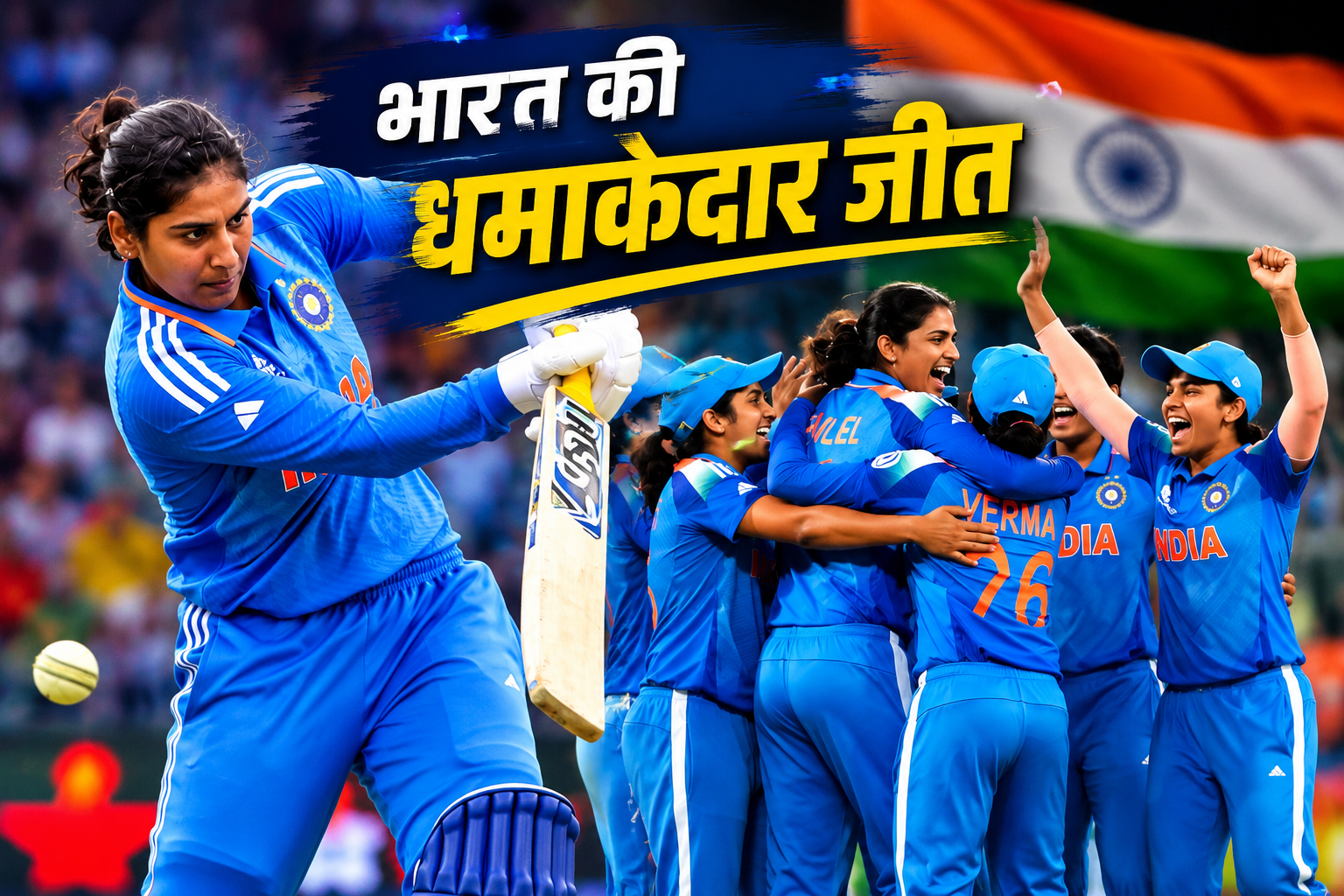भारत बनाम बांग्लादेश महिला T20 विश्व कप 2026 मैच में शफाली वर्मा बल्लेबाजी करती हुई