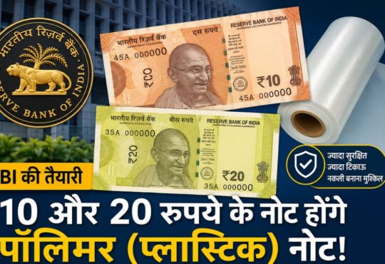 RBI द्वारा 10 और 20 रुपये के पॉलिमर नोट लाने की तैयारी को दर्शाती प्रतीकात्मक तस्वीर।