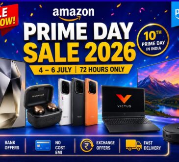 Amazon Prime Day Sale 2026 शुरू, Samsung Galaxy S25 Ultra, HP Victus Gaming Laptop, Sony Bravia 4K TV, Sennheiser TWS और iQOO स्मार्टफोन पर बंपर डिस्काउंट।