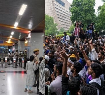 CJP Protest के बीच मंडी हाउस मेट्रो स्टेशन पर फंसे यात्री और दिल्ली में प्रदर्शन का दृश्य