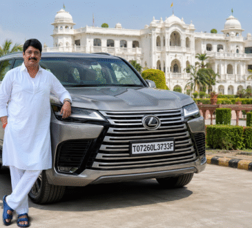 राजा भैया अपनी नई Lexus LX 500d अल्ट्रा लग्जरी SUV के साथ।