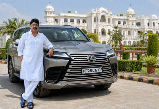 राजा भैया अपनी नई Lexus LX 500d अल्ट्रा लग्जरी SUV के साथ।