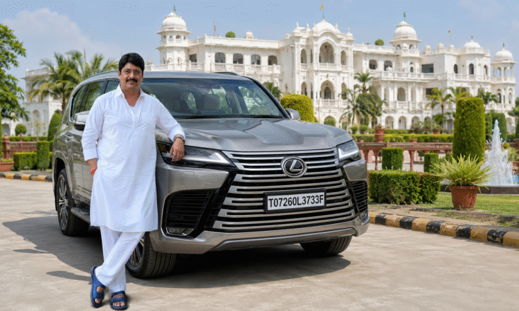 राजा भैया अपनी नई Lexus LX 500d अल्ट्रा लग्जरी SUV के साथ।