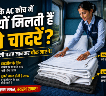भारतीय रेलवे के AC कोच में यात्रियों को दिया जाने वाला बेडरोल जिसमें दो सफेद चादरें, कंबल और तकिया शामिल हैं।