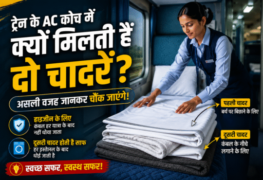 भारतीय रेलवे के AC कोच में यात्रियों को दिया जाने वाला बेडरोल जिसमें दो सफेद चादरें, कंबल और तकिया शामिल हैं।