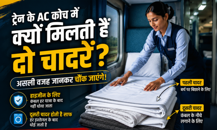 भारतीय रेलवे के AC कोच में यात्रियों को दिया जाने वाला बेडरोल जिसमें दो सफेद चादरें, कंबल और तकिया शामिल हैं।