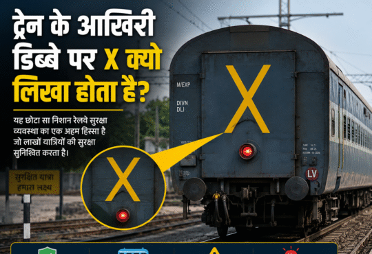 भारतीय रेलवे की ट्रेन के आखिरी डिब्बे पर बना X का निशान।