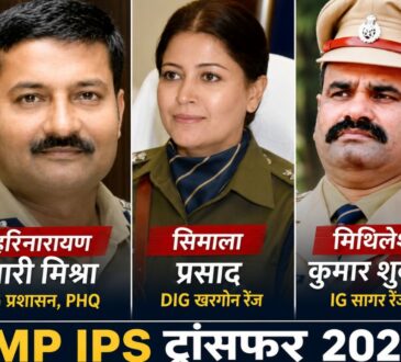 मध्य प्रदेश में 9 IPS अधिकारियों के तबादले, रुचि वर्धन मिश्रा बनीं IG भोपाल ग्रामीण