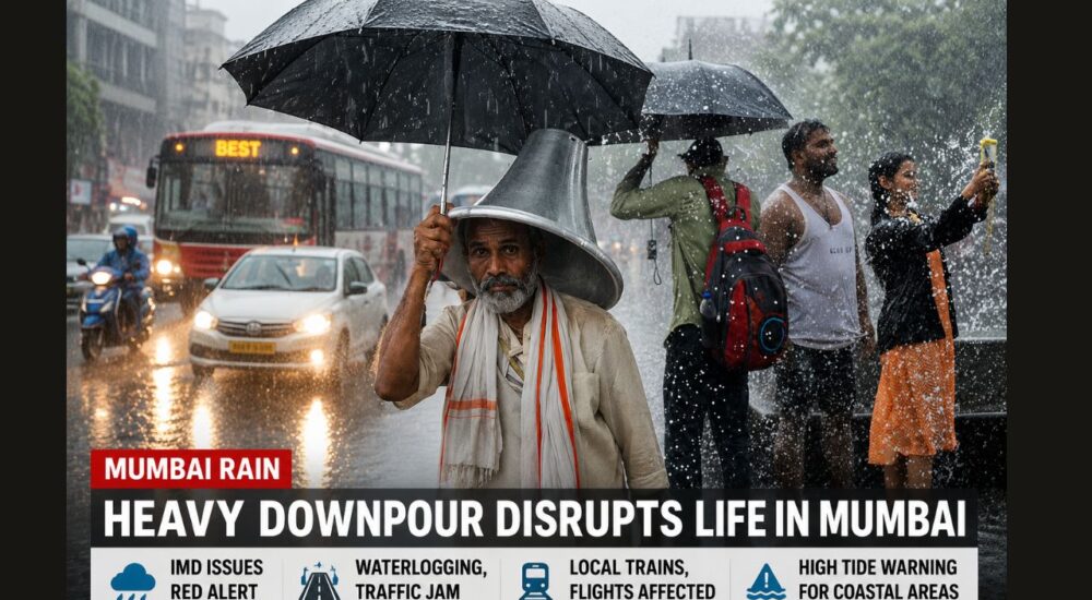 मुंबई और दिल्ली-एनसीआर में भारी बारिश के बीच IMD द्वारा जारी मौसम अलर्ट का दृश्य।