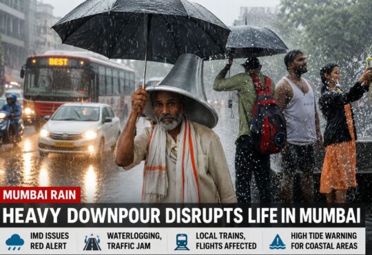 मुंबई और दिल्ली-एनसीआर में भारी बारिश के बीच IMD द्वारा जारी मौसम अलर्ट का दृश्य।