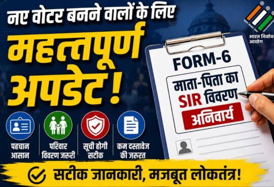 फॉर्म-6 भरते नए मतदाता के लिए माता-पिता का SIR विवरण अनिवार्य होने से जुड़ी सांकेतिक तस्वीर। Image Caption