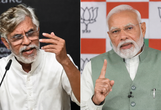 कांग्रेस नेता पवन खेड़ा और प्रधानमंत्री नरेंद्र मोदी की फाइल फोटो।