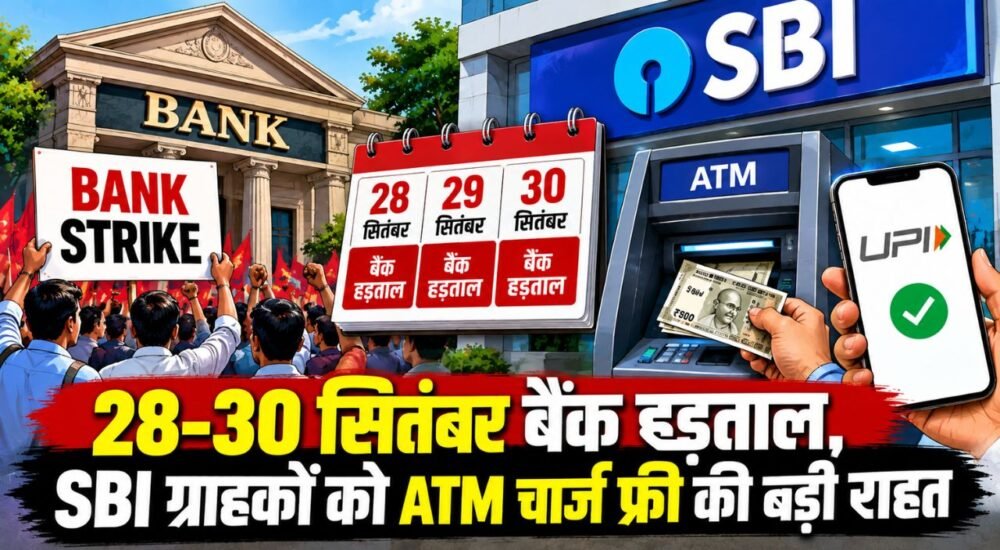 28 से 30 सितंबर 2026 की बैंक हड़ताल और SBI ATM व डिजिटल बैंकिंग सेवाओं की जानकारी