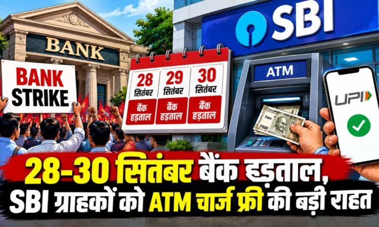 28 से 30 सितंबर 2026 की बैंक हड़ताल और SBI ATM व डिजिटल बैंकिंग सेवाओं की जानकारी