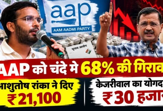 AAP Donation Report 2025-26 में चंदे में 68 फीसदी गिरावट, अरविंद केजरीवाल और आशुतोष रांका